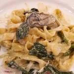 Trattoria AQUA - カキとほうれん草のバジルクリーム生パスタ