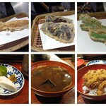 みかわ 是山居 - アナゴ 茄子 獅子唐 はし羅天丼