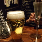 サルノコシカケ - 生ビール 680円とスプリマンテ 600円