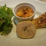 江戸堀BEEF - 前菜3種とサラダ(ラタトゥイユ、香ばしいフリッタータ、プリプリ旨みある鶏のロートロ)