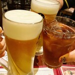 ブラーノブラーノ センター南バル - カンパーイ　生ビール660円　ドライバーは辛口ジンジャエール440円