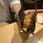 銀座 しのはら - 穴子手巻き