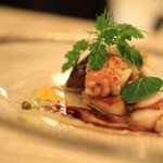 BRILLANTE IL SUZUKI - 「イタリア産フレッシュポルチーニ茸と白子のソテー 魚介を合わせたバターソース」