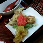 大本山　高尾山　薬王院 - 揚げ物には法月や、スノピーザなど豪華