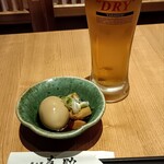 炭乃家　喜助 - 生ビール 649円・お通し 429円