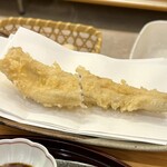 天ぷら 車 - 穴子。さばきたてでフワッフワッ