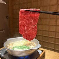 神戸牛 しゃぶしゃぶ おもき 離れ 銀座店 - 神戸牛出汁しゃぶ　赤身