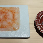 鮨 一永 - 甘海老のお刺身　岩塩　酢橘