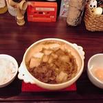 ボクスンカフェ - 次の日の昼間に食べた日替わり定食の『すきやき定食（７００円）』！次の写真ぼアボガドと健康巻きもついて７００円！！！