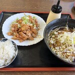 中国料理 金満源 - 特別ランチA 油淋鶏、醤油ラーメン、ごはん