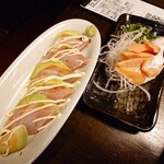 白木屋 - びんちょうまぐろアボカド刺し  サーモン刺し