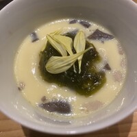 くら竹 - アサリとキノコのあおさ茶碗蒸し