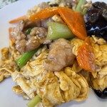 四季中華 - 豚肉と卵のキクラゲ炒め（アップ）