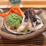 勢麟 - 鳥貝と赤貝と山菜　酢味噌