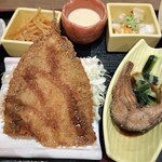 魚がし食堂　中央市場店 - お魚大好き定食（アジフライ・煮魚）