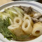 鹿角 - お野菜や比内地鶏からのお出汁 コクのある 醤油ベースのお鍋です