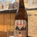 麺屋海神 新宿店 - グラスはエビス、中瓶はアサヒ！