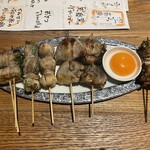 越の串焼き ニワノトリ - 野菜串巻き、盛り合わせ6本