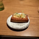 BATIDA - 海老トースト　シラチャーマヨネーズ。バターたっぷりの海老トースト。背徳の味です（笑）