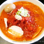 ら～めん　晴々 - トマトラーメン+プレミアムトマト・トッピング(+\100) 2014.11.15