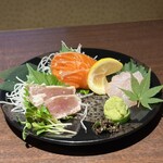 日本酒と海鮮と焼き鳥 個室居酒屋 縁や - お造り3種盛り合わせ