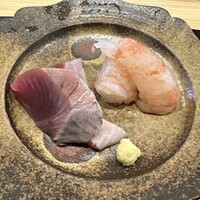 鮨 十兵衛 - 富山宗田節　石川ボタン海老　お造り