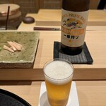 神田錦町 鮨たか晴 - ビール小瓶（一番搾り)