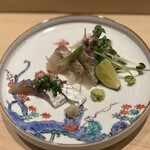 326028223 - お造り　手前から　真鯵　ノドグロ