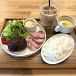 eatery hanashiro - ・静岡県産黒毛和牛使用 ハンバーグプレート 1,280円/税込(スープ、ドリンク、ご飯 ※またはパン 付き)