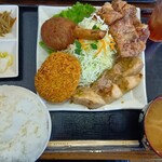 わ楽 - 料理写真:肉の日プレート定食