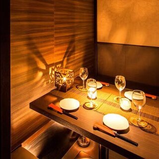 空間に拘る個室席は2名様～ご案内。歓送迎会,接待に◎