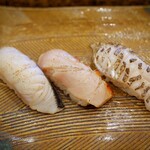にぎり鮨 一五〇 - 炙り太刀魚＆金目鯛＆鰆