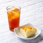 下川六〇酵素卵と北海道小麦の生パスタ 麦と卵 - 北海道小麦のフォカッチャ＋選べる飲みもの