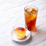 下川六〇酵素卵と北海道小麦の生パスタ 麦と卵 - むぎたまプリン＋選べる飲みもの