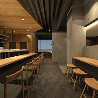 雰囲気のあるカウンター席♪窓際夜景席テーブル席も完備！