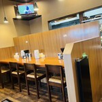 麺屋 一本気 - ドジャース戦がモニターで流れてます。