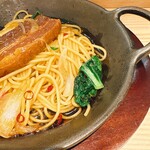 てっぱんのスパゲッティ - ビジュアル最高でしょ。