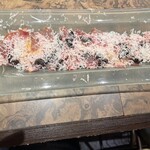 ニクノクニ - 食べログクーポンでのサービス品(栗豚の生ハムとオリーブ)