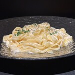 明太子クリームのフェットチーネ