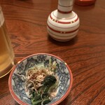 一ふくいわし料理 - お通し　ほうれん草のおひたし