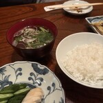 一ふくいわし料理 - お漬物とつみれ汁