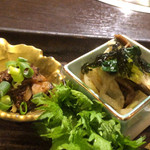 山形黒毛和牛 米沢牛焼肉 仔虎 - 前菜（韓国海苔のナムル）