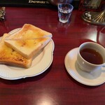 ロザリータ - ホットブレンドコーヒー 税込500円、はちみつトースト 税込500円（R7.2時点）