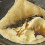 浅草もんじゃ もんろう - あんこバター巻き+バニラアイス