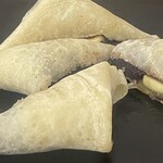 浅草もんじゃ もんろう - あんこバター巻き+バニラアイス