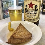 溝畑酒店 - 赤星大瓶とおでんの厚揚げ