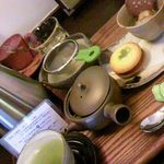 Sachi - カボチャあんのクッキーサンド＆練乳かけ・玉緑茶のセット