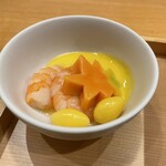 326163401 - ⚫︎海老と銀杏の黄身酢掛け