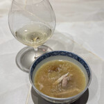 田中圭英 - 京赤地鶏の毛鹿鮫フカヒレスープ