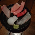 ちせん - お刺身（大トロ＆中トロ＆赤身＆鯛＆イカ＆ヒラス）
